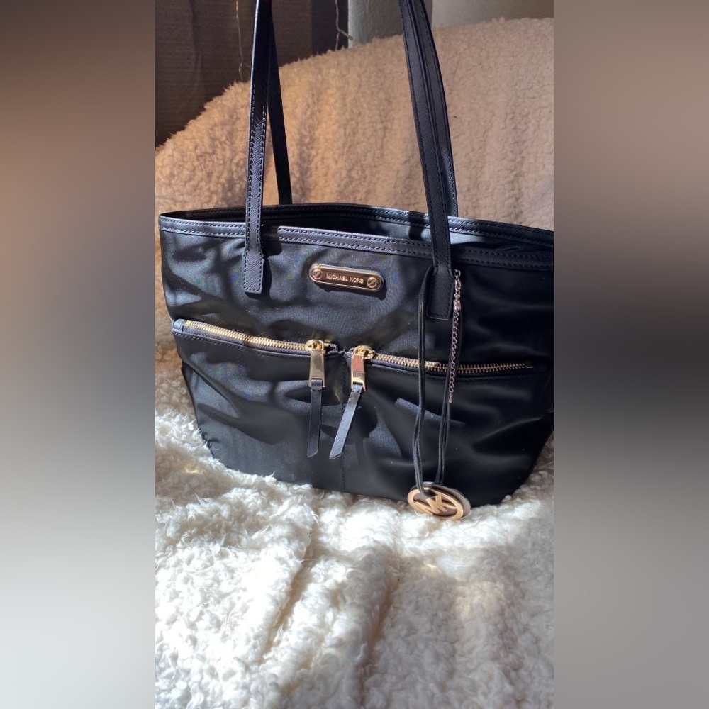 Michael Kors Black Nylon Tote Bag - Picture 1 of 8